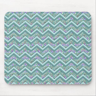 Rainbow Foil ZigZag Muster Mousepad