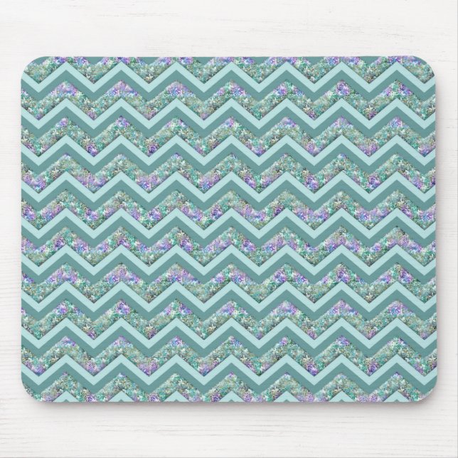 Rainbow Foil ZigZag Muster Mousepad (Vorne)