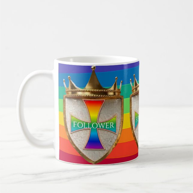 Rainbow Follower Crest Coffee Mug (Gauche)