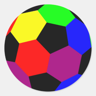 Rainbow Football in Rainbow Nation Runder Aufkleber