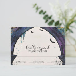 Rainbow Forest Castle Arch Pagan Handfasts RSVP Karte