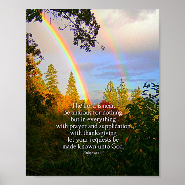 Rainbow Forest Christlich Scripting Bible Verse Poster (Vorne)
