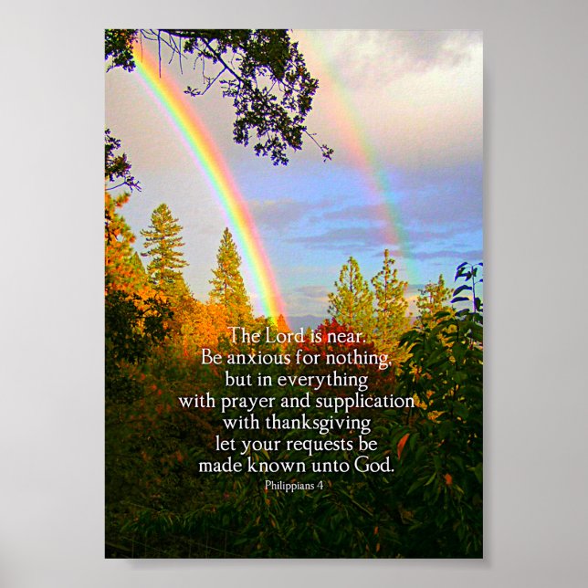 Rainbow Forest Christlich Scripting Bible Verse Poster (Vorne)