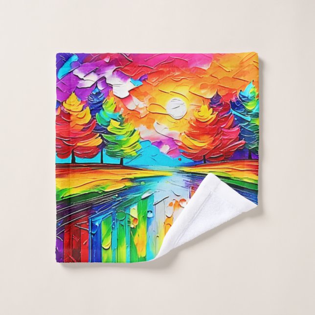 Rainbow Forest Sunset Dreams (Gant de toilette)