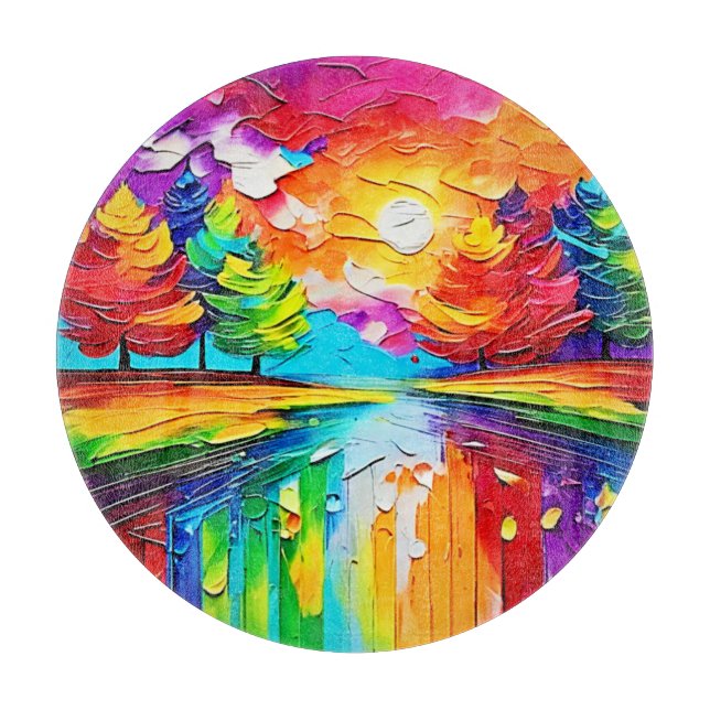 Rainbow Forest Sunset Dreams Schneidebrett (Vorderseite)