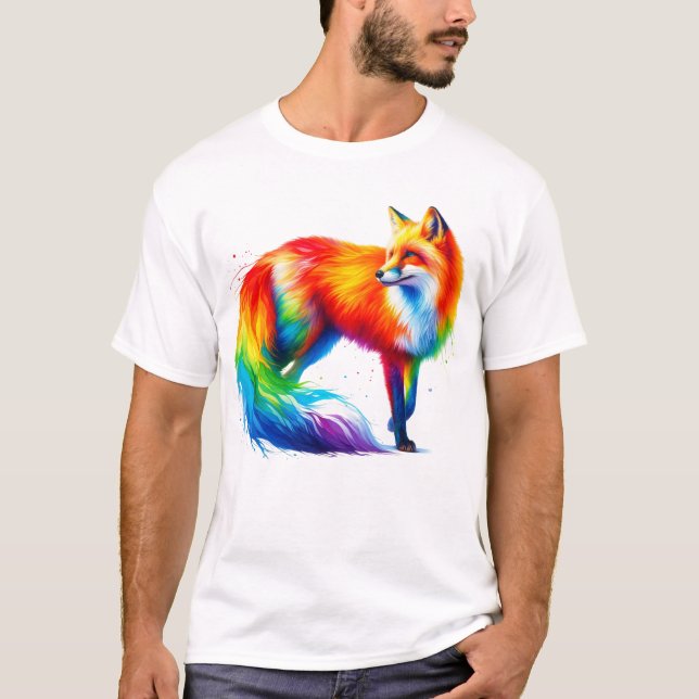 Rainbow Fox T-Shirt (Vorderseite)