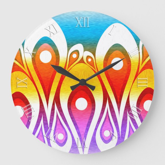 Rainbow Frace Dream Wall Clock Große Wanduhr (Vorderseite)
