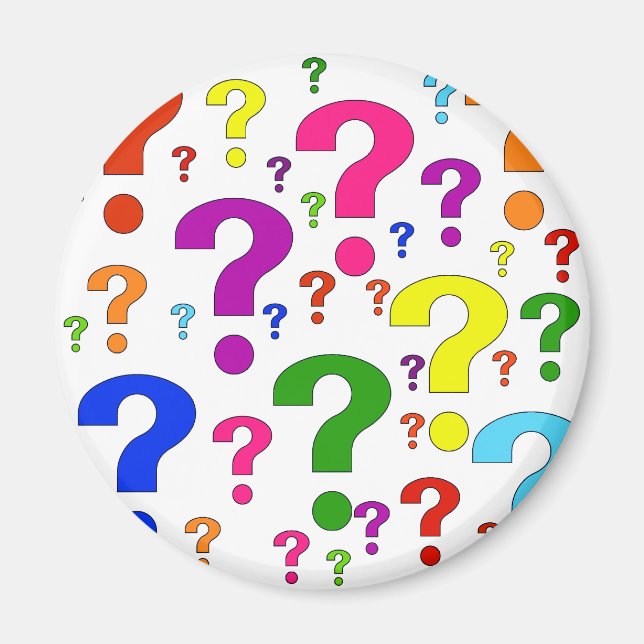 Rainbow-Fragezeichen Magnet (Vorne)