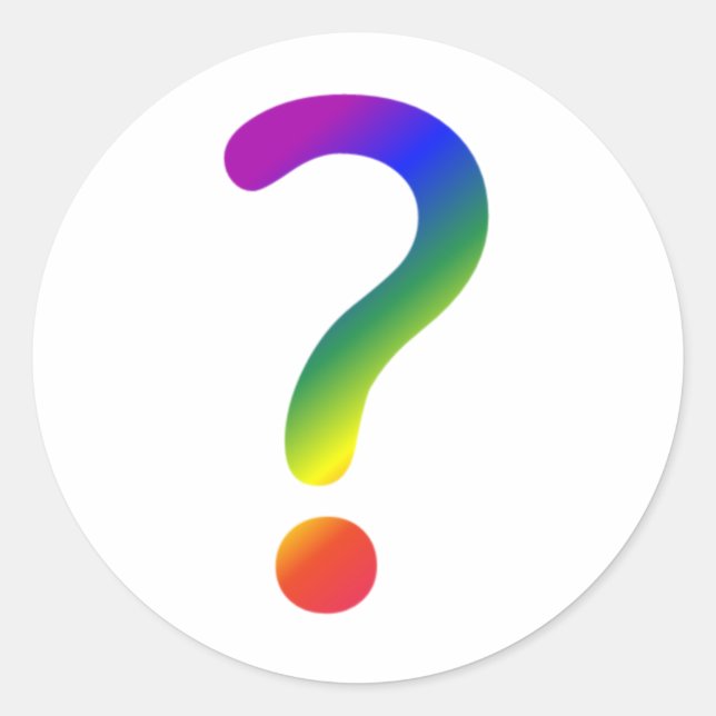 Rainbow-Fragezeichen Runder Aufkleber (Vorderseite)