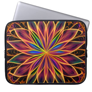 Rainbow Fraktal Style Blume Art Laptopschutzhülle