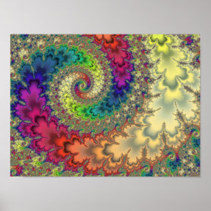 Rainbow Fraktal Swirl Poster