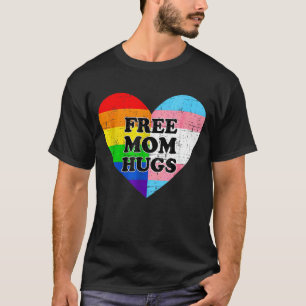 Rainbow Free Mama Hugs Transgender Flag Herzleis T-Shirt