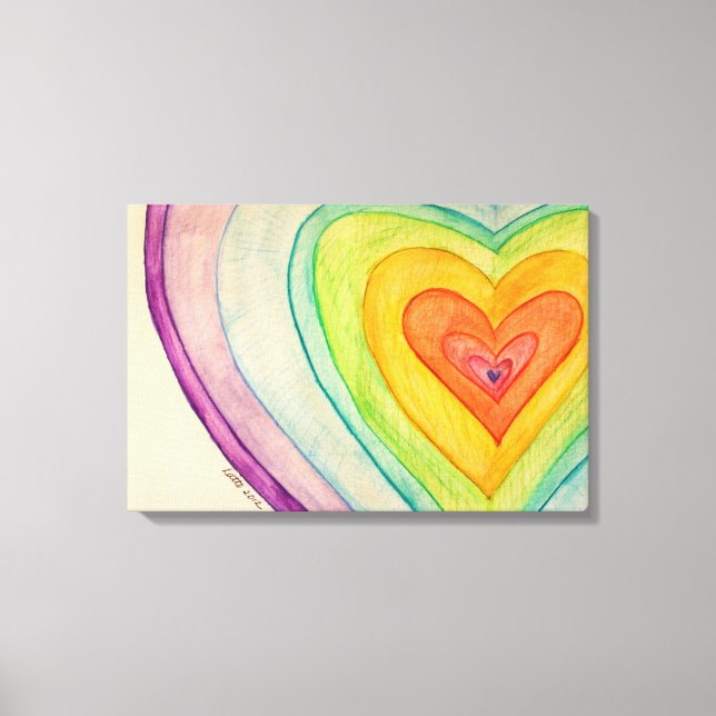 Rainbow Friendship Hearts Art Painting Prints Leinwanddruck (Vorderseite)