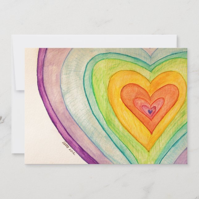 Rainbow Friendship Hearts Invitation ou invitation (Devant)