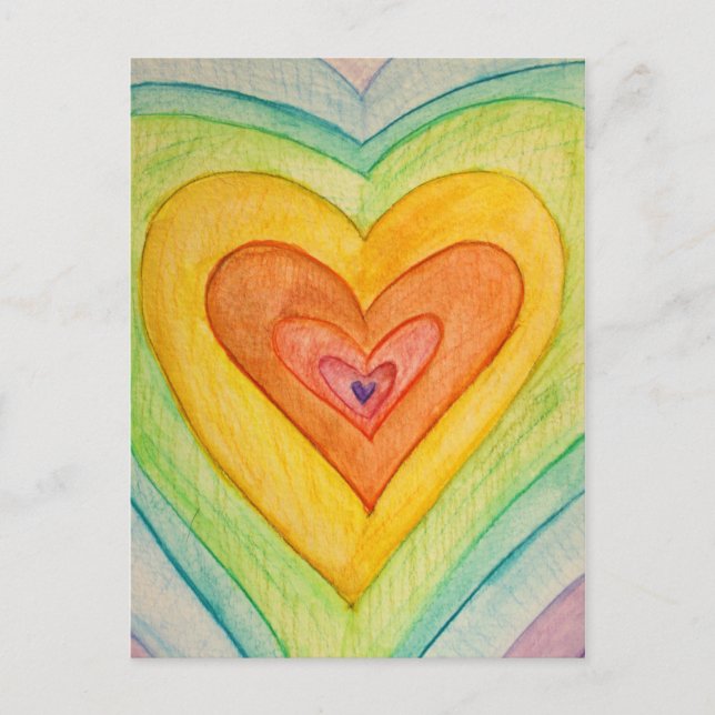 Rainbow Friendship Hearts Postkarten oder Karten (Vorderseite)