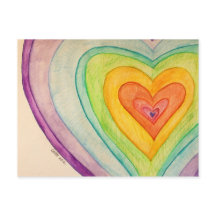 Rainbow Friendship Hearts Postkarten oder Karten