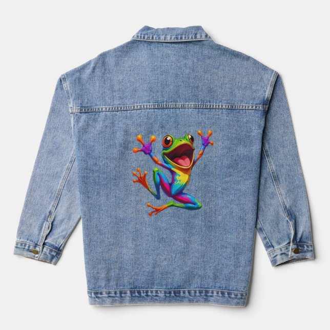 Rainbow Frog  Jeansjacke (Rückseite)