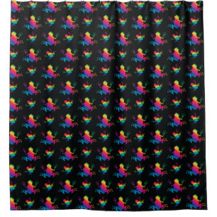 Rainbow Frog Pattern Duschvorhang