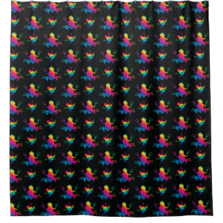Rainbow Frog Pattern Duschvorhang