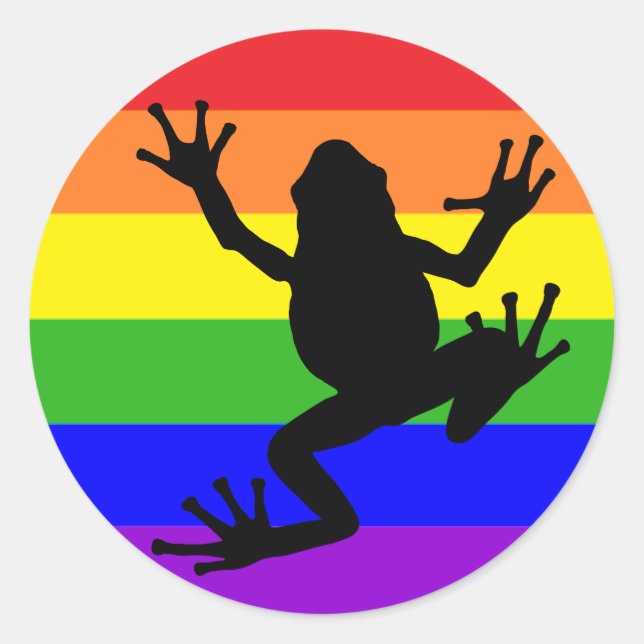 Rainbow Frosch Aufkleber (Vorderseite)