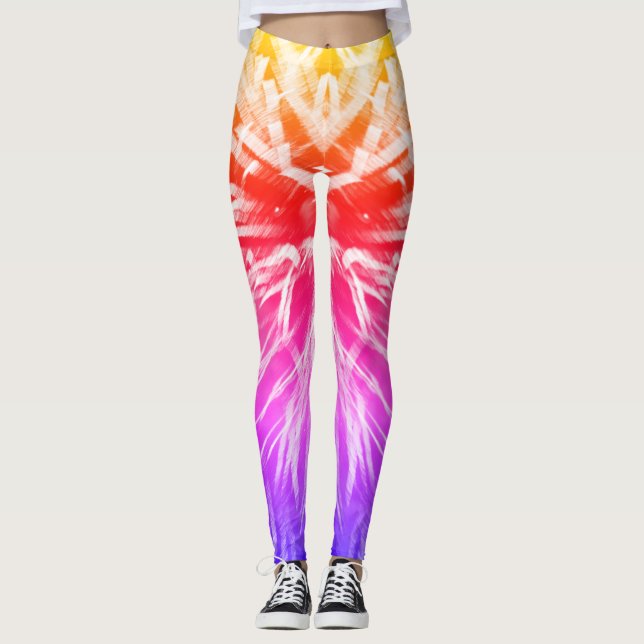 Rainbow Fun Bright Fireworks Leggings (Vorderseite)