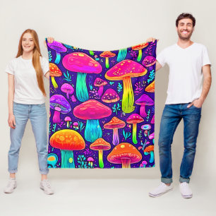 Rainbow Fungus: Cartoon Dream Fleecedecke