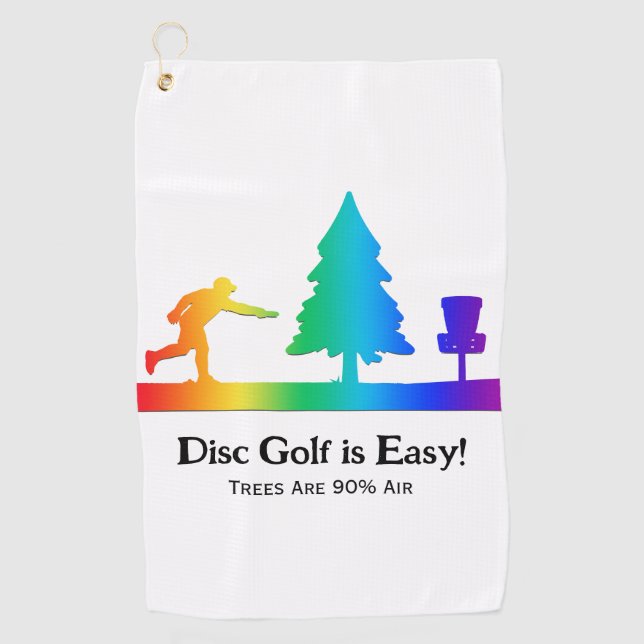 Rainbow Funny Disk Golf Putting Tree Hindernis Golfhandtuch (Vorderseite)