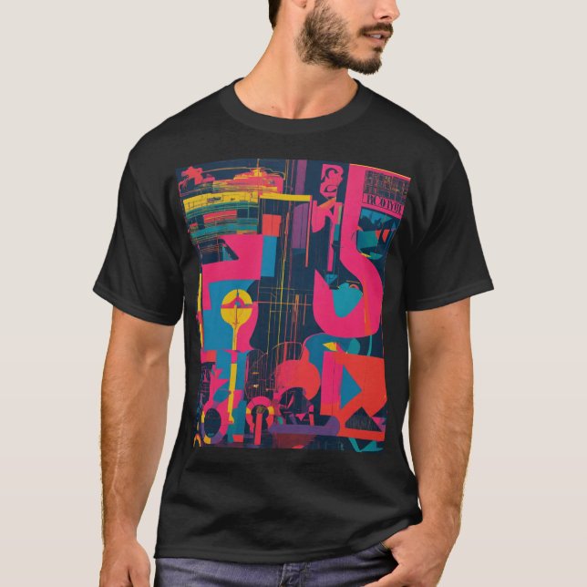 Rainbow Fusion: Multicolor Design" T-Shirt (Vorderseite)