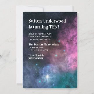 Rainbow Galaxy Birthday Einladung