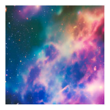 Rainbow Galaxy Blooming Poster