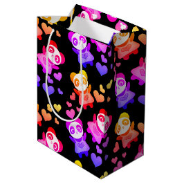 Rainbow Galaxy Niedlich Panda Liebe Herzstück Mittlere Geschenktüte
