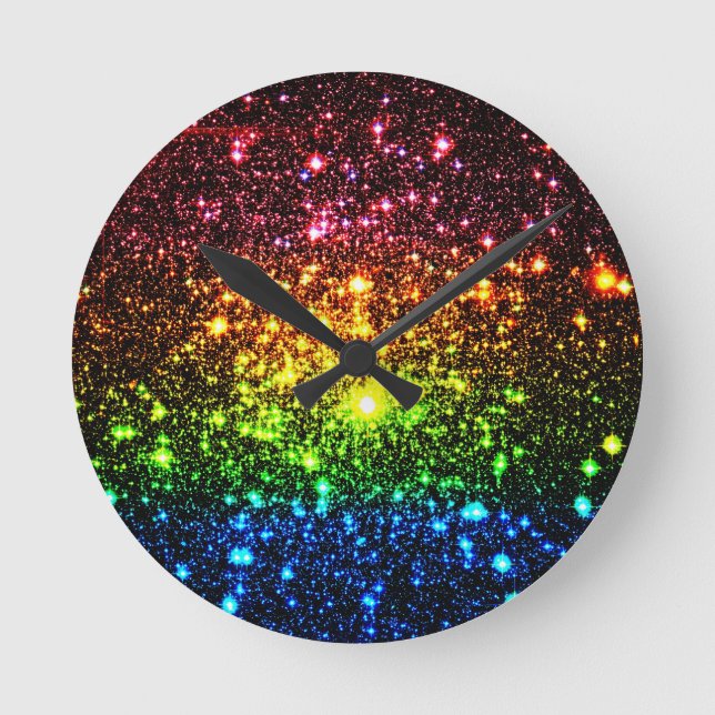 Rainbow Galaxy Runde Wanduhr (Vorderseite)