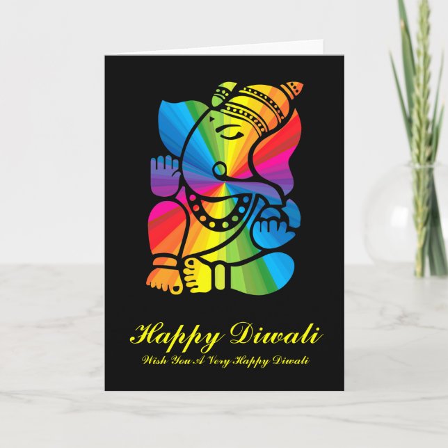 Rainbow Ganesha Karte (Vorderseite)