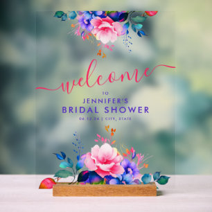 Rainbow Garden Blumenladen Brautparty Willkommen Acrylschild