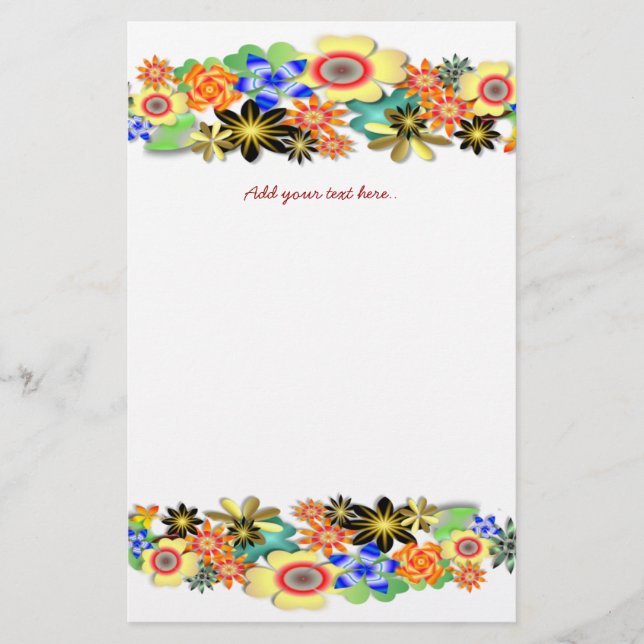 Rainbow Garden Fantacy Floral Briefpapier (Vorderseite)