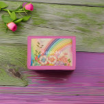 Rainbow Garden Trifold Geldbörse<br><div class="desc">Ein Regenbogen endet in einem schönen pastellfarbenen Blumengarten mit Ihrem Namen.</div>