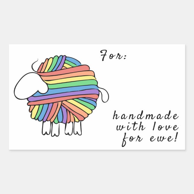 Rainbow-Garnschaf Rechteckiger Aufkleber (Vorderseite)