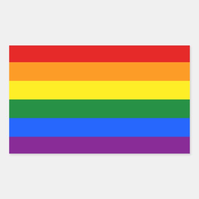 Rainbow Gay Lesbian Trans Quee LGBTQ-Feldebene Rechteckiger Aufkleber (Vorderseite)