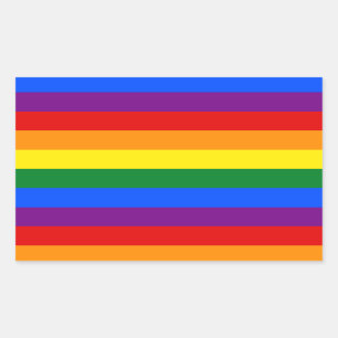 Rainbow Gay Lesbian Trans Quee LGBTQ-Feldebene Rechteckiger Aufkleber
