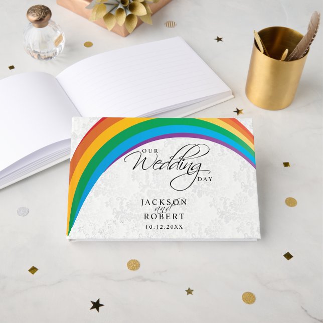 Rainbow Gay - Notre jour de mariage - Livre d'or (Recto ouvert)