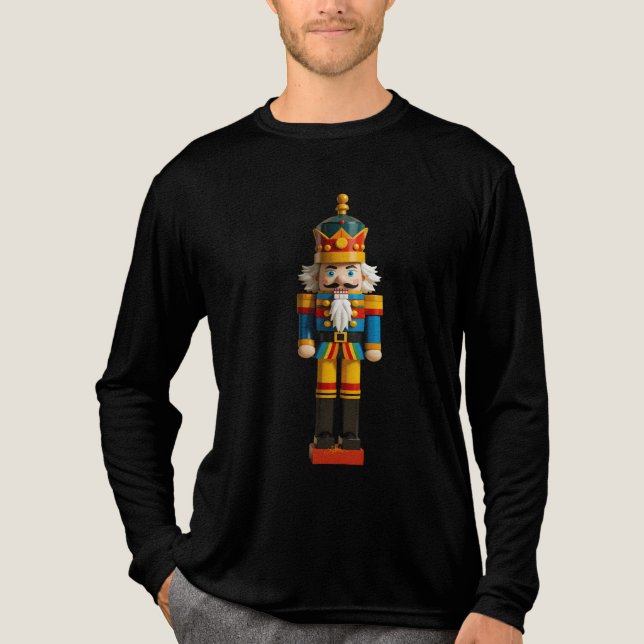 Rainbow Gay Pride Christmas Nutcracker Toy Tri-Blend Shirt (Vorderseite)