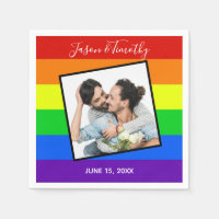 Rainbow Gay Pride Custom Couple Foto Bold Wedding
