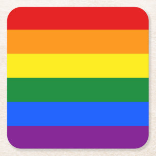 Rainbow-Gay Pride-Flag Rechteckiger Pappuntersetzer