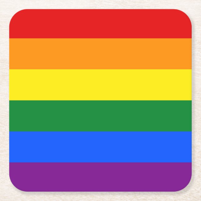Rainbow-Gay Pride-Flag Rechteckiger Pappuntersetzer (Vorderseite)