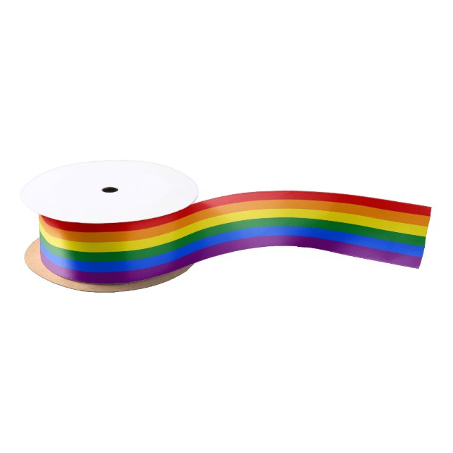 RAINBOW GAY PRIDE FLAG | RIBBON SATINBAND (Spule)