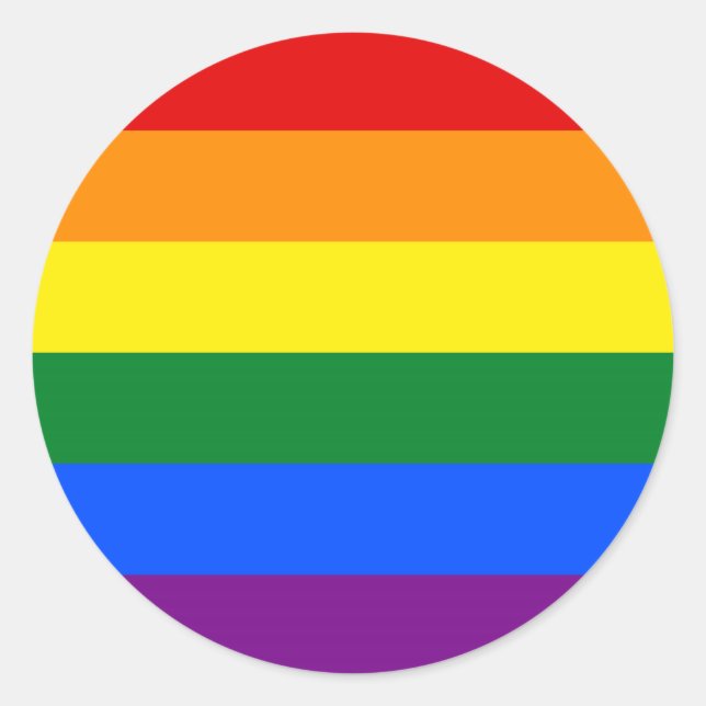 Rainbow Gay Pride Flag Runder Aufkleber (Vorderseite)