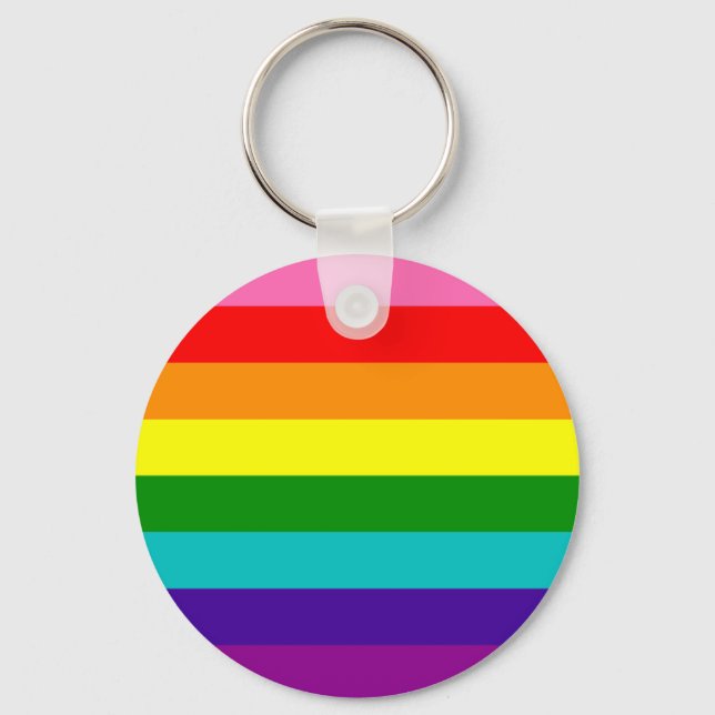 Rainbow Gay Pride LGBT Original 8 Streifen Flag Schlüsselanhänger (Vorderseite)