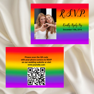 Rainbow-Gay Pride QR-Code RSVP-Karte Einladung