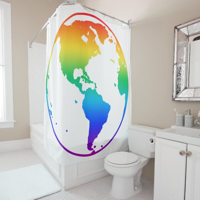 Rainbow-gefärbte Erde Duschvorhang (Beispiel)