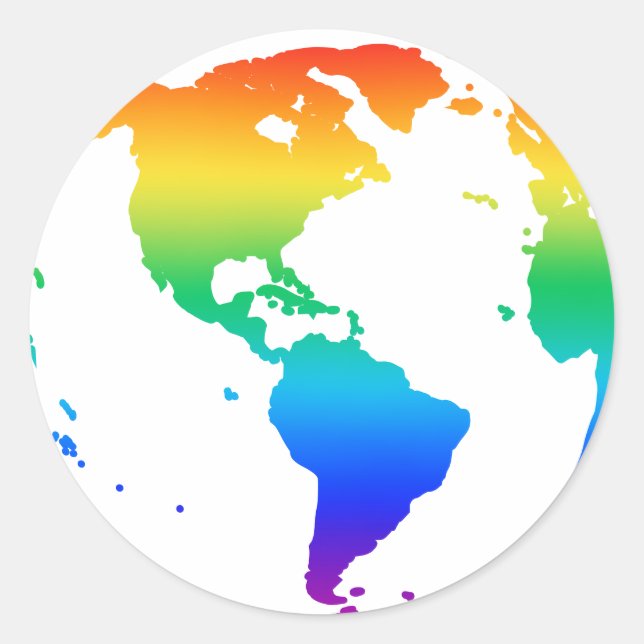 Rainbow-gefärbte Erde Runder Aufkleber (Vorderseite)